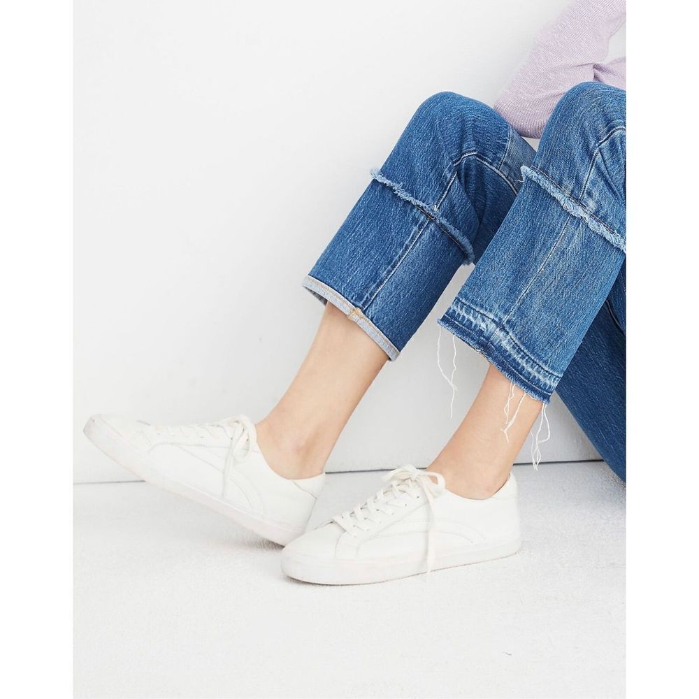 Madewell Women's Sidewalk Low-Top Sneakers in Leather Size 6